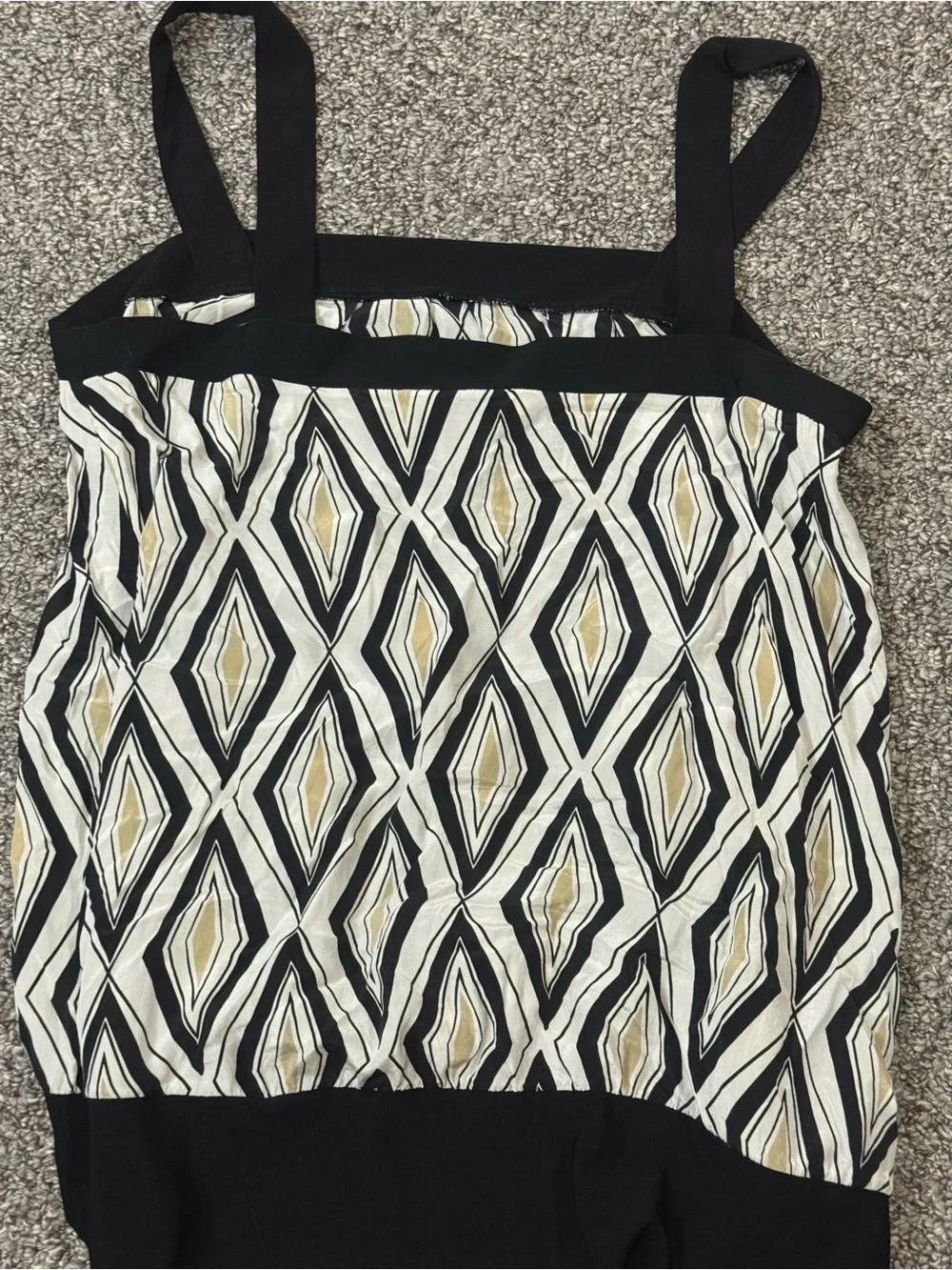 White House Black Market Black, White Geometric Print Camisole - Picture 6 of 6